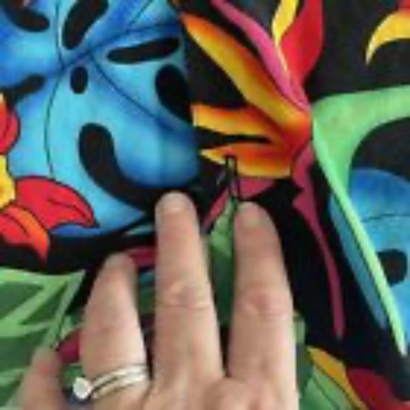 Vtg TOUCAN DANCE Fast Lane Hawaiian Shirt Tropical Bright Mens Medium Sharkys - Picture 10 of 12